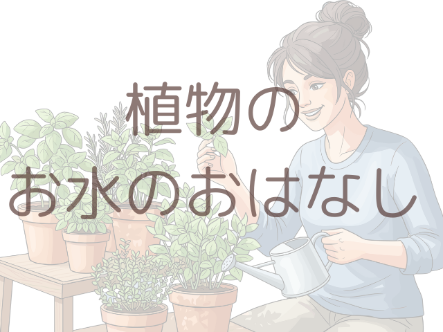 植物のお水やりのイラスト